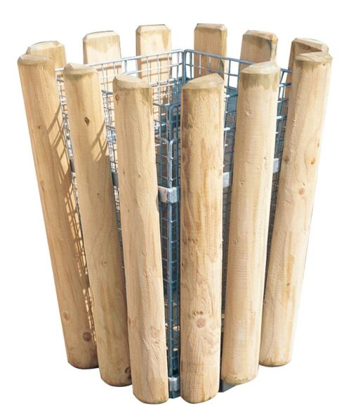 Wooden litter bin