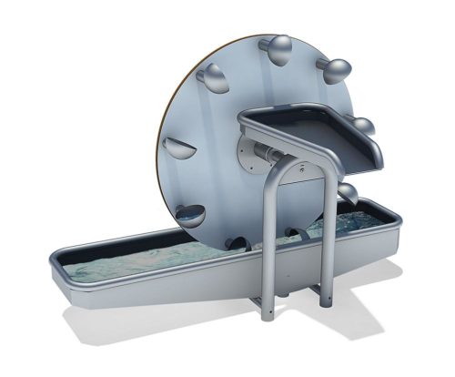 Water bucket wheel with basin