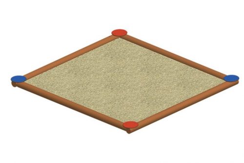 Sandlåda rundstock 16 cm 3 x 3 m