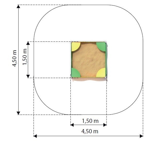 Sandlåda Sablo 3 med säten. 1,5 x 1,5 m. - Bild 2