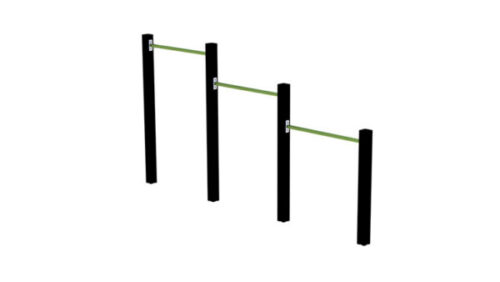 Gymstång 3 höjder 110-140-170 cm Svart/grön