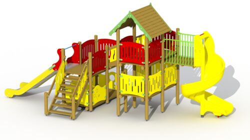 PIRATES DEN (LOW STAINLESS STEEL SLIDE AND SPIRAL SLIDE)