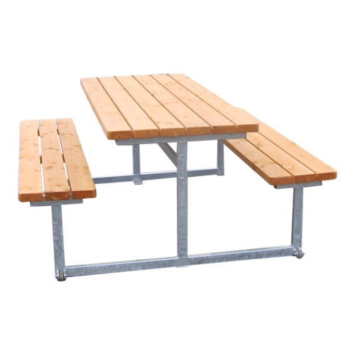 Park Bench, Steel Frame and Deck Boards