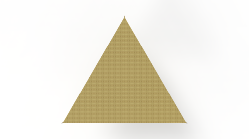 HDPE triangular sunshade, 3.6x3.6x3.6 m