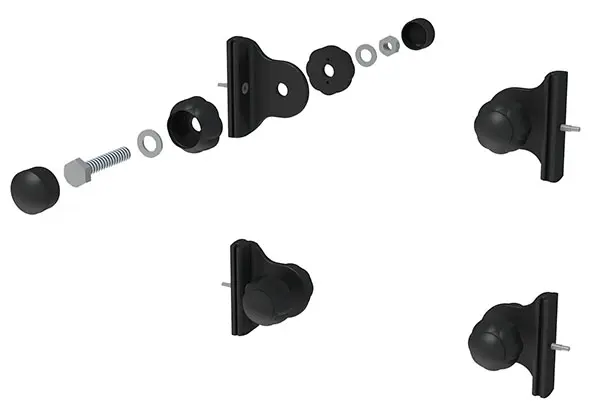 Panelfäste set för alu-stolpar