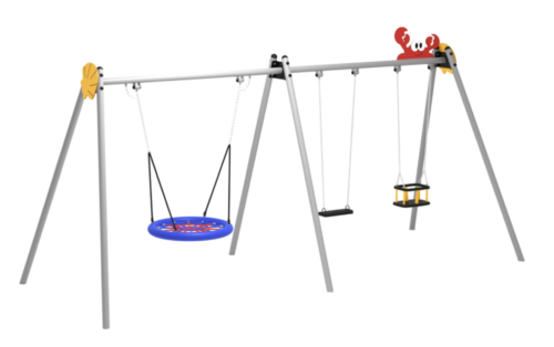 Triple Metal Swing with Nest Seat + Mixed Seats Ocean Series