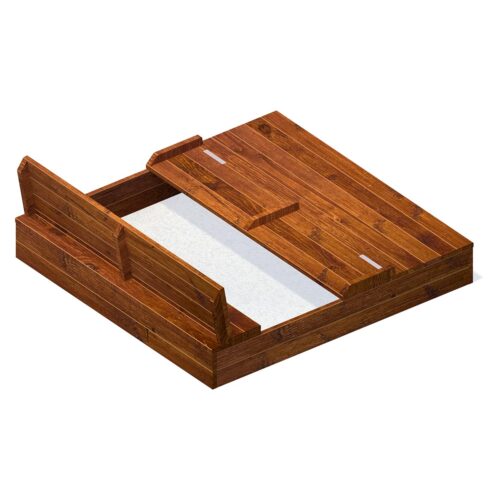 Sandbox with folding lid